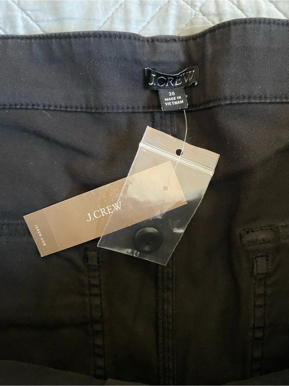 J CREW patch-pocket slim chino pant in Black Size 20 NWT $98 CS208